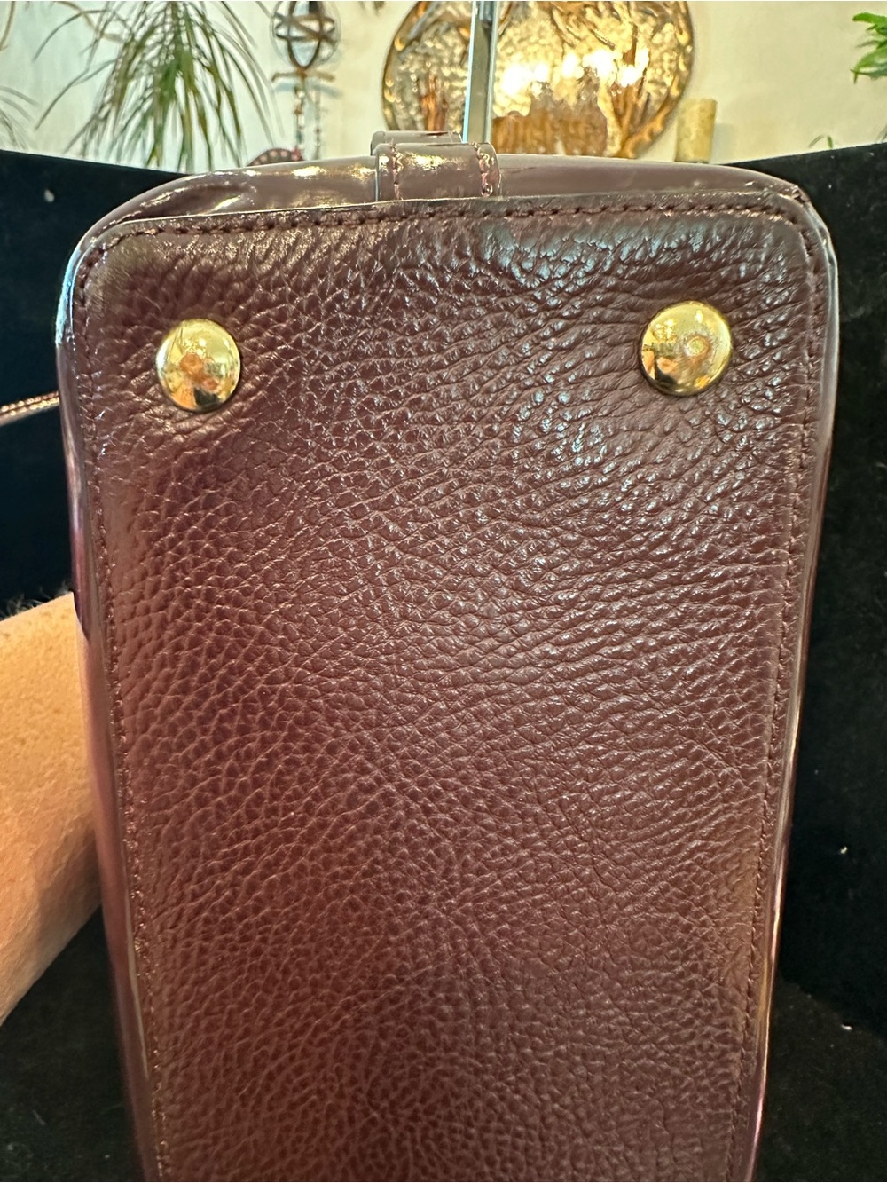 Coach#339 Sierra Leather Dome Satchel in Oxblood - Picture 9 of 12